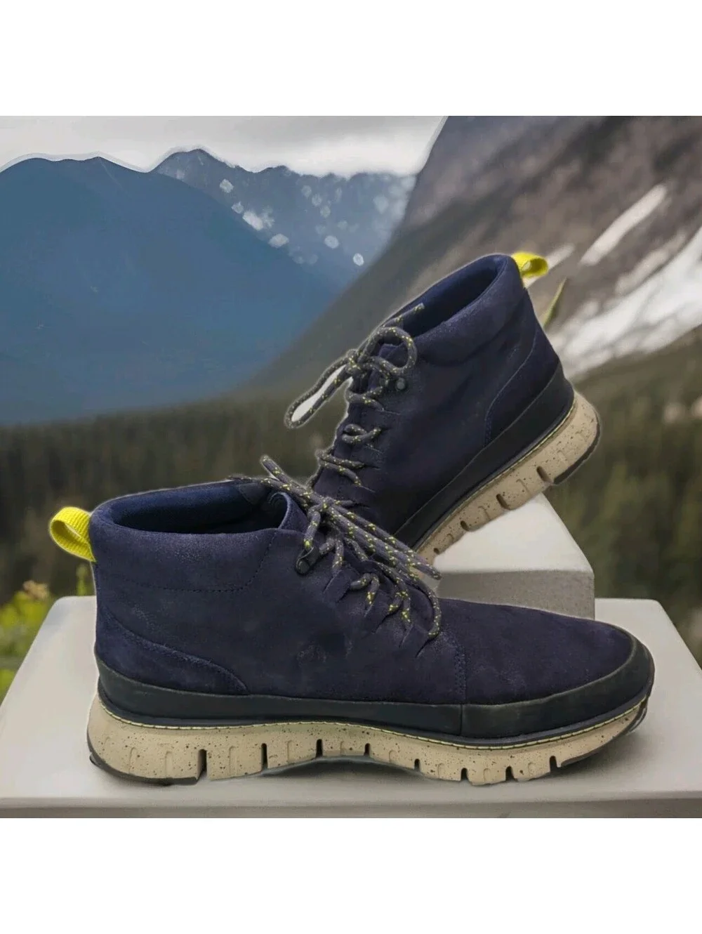 $149 Cole Haan Zerogrand Rugged Chukka Boots Slate Blue Hiking Men’s 11 Oxford